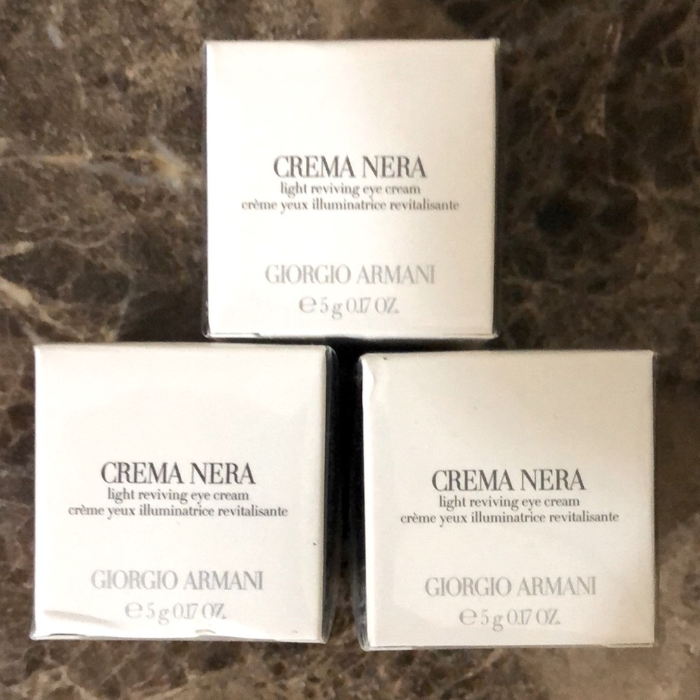 NIB 3 mini jars of revolutionary Crema Nera by Giorgio Armani